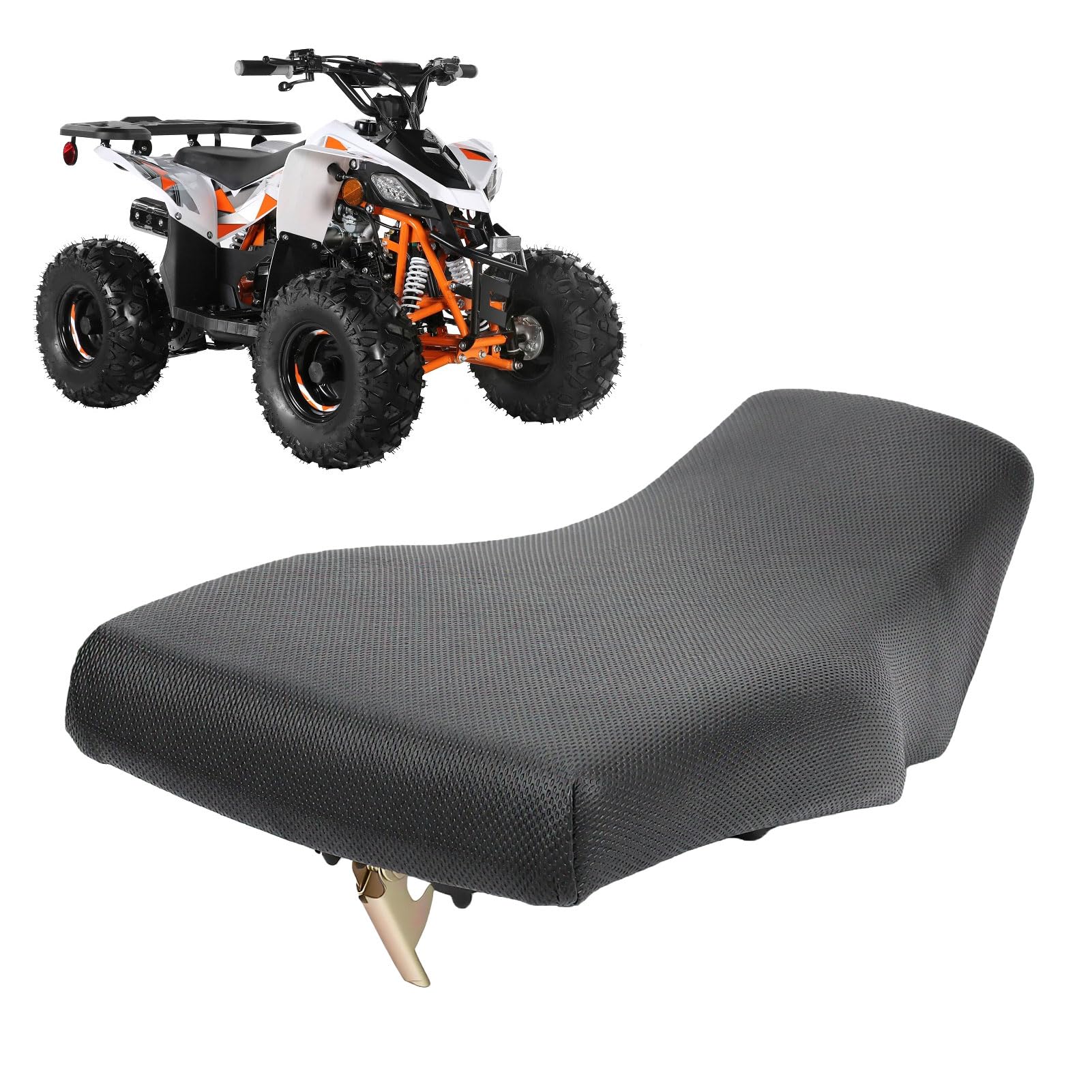 Akozon Zestaw Siedzenia ATV z Zatrzaskiem do Quada Dziecięcego, Kompletne Siedzisko z Pianki o Wysokim Odbiciu i Osłona Antypoślizgowa, Zamiennik dla 90 Ml 110 Ml 125 Dziecięcego