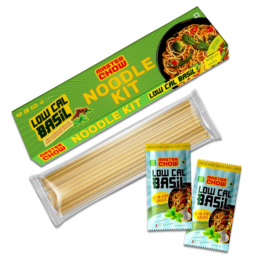 MasterChow Low Cal Holy Basil Noodle Kit | All-in-One Meal Kit - Basil Sauce with Whole Wheat Noodles | Ready to Cook Noodle Kit | Healthy Easy Meals | All-Natural Ingredients | 10 Mins Noodles (B0BF9HVTDK) Amazon Price History, Amazon Price Tracker