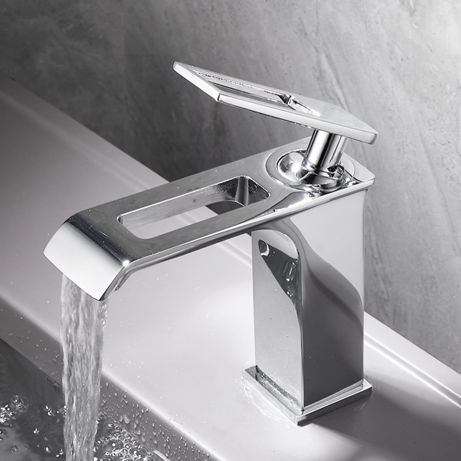 ANVLOJRIH Bathroom Sink Taps Basin Mixer Tap Waterfall Basin Sink Mixer Tap Hot and Cold Mixer Tap Bathroom Chrome