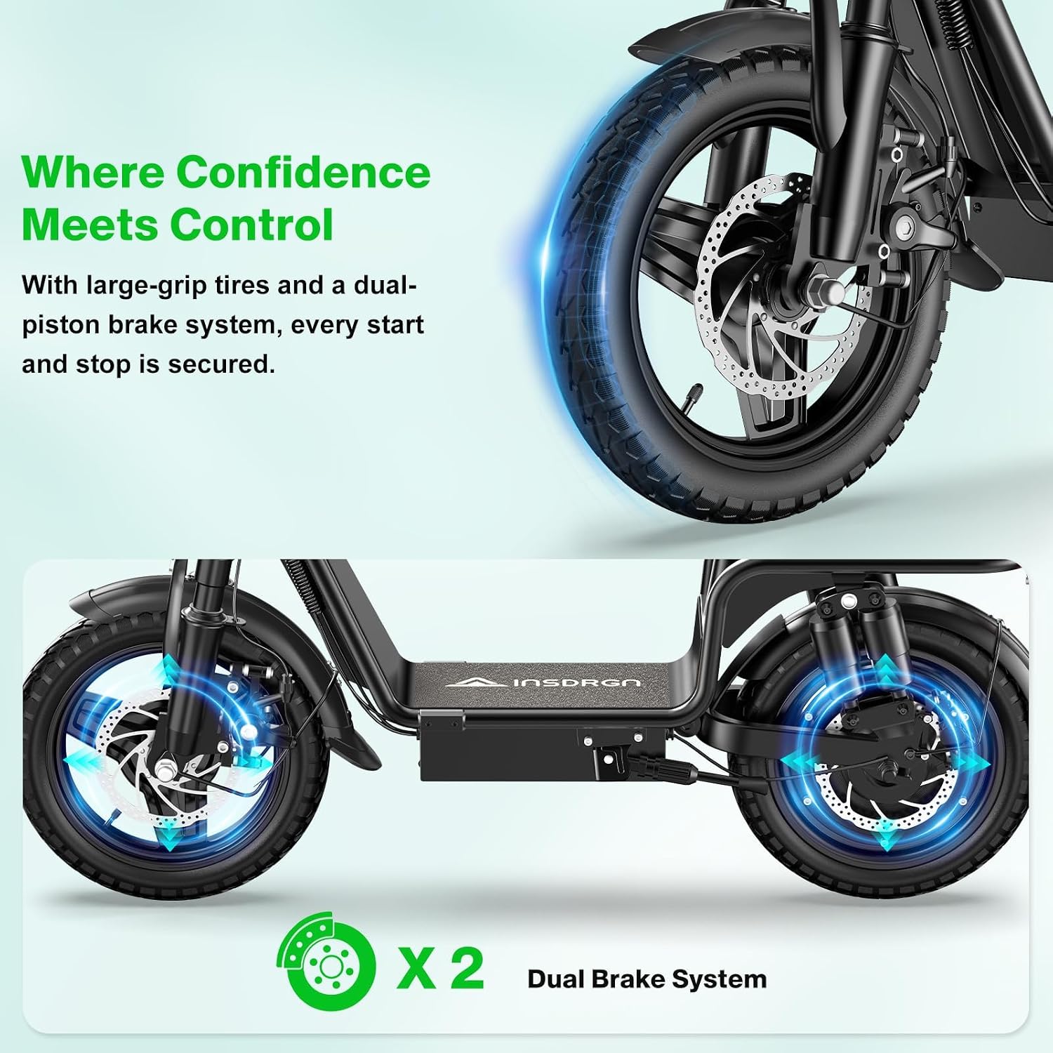 Electric Scooter with Seat for Adults,1800W Peak Power, 42 Mile Long Range, 20MPH, 14" Tires,Off-Road Foldable Commuter E-Scooter with Basket for Pets Dogs and Items, 330lbs Max Load.UL 2272