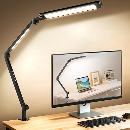 Lámpara de escritorio LED con abrazadera, lámpara de escritorio de arquitecto con control remoto, luz de escritorio flexible con doble luz LED, disponible en Yaxa Guatemala