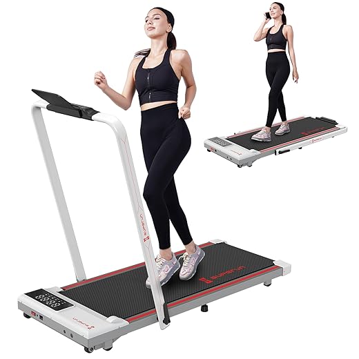 SupeRun 3 in 1 Walking Pad Treadmill- 3.0HP Folding Treadmills for Home Easy to Store, 300LBs Capacity Under Desk Treadmill Free Installation and Low Noise for Office Work