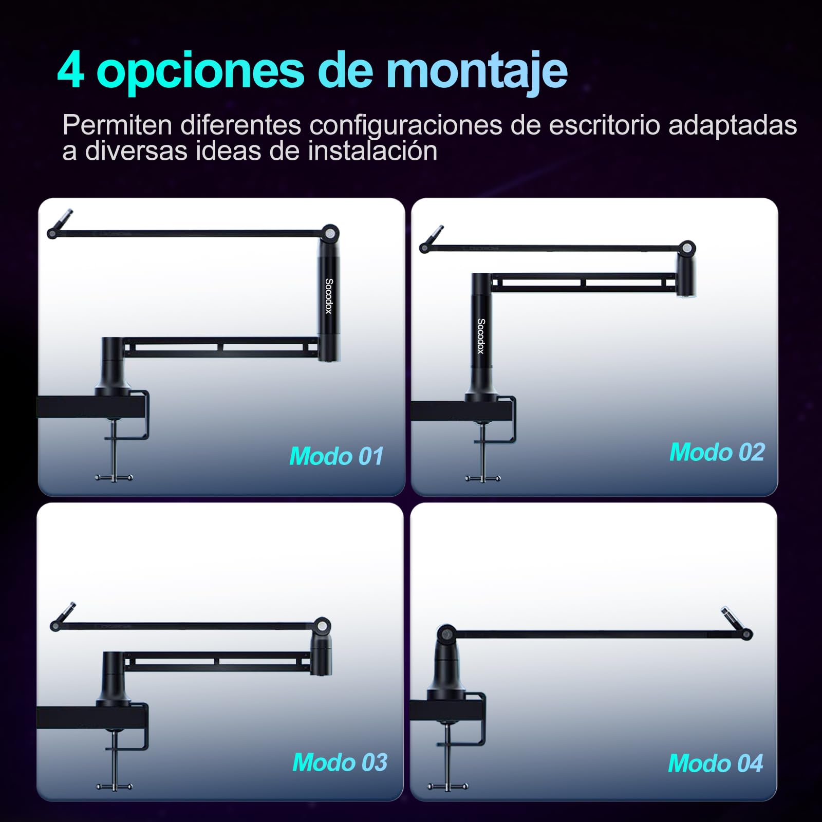 Micrófono Boom Arm, Brazo de Mic de bajo perfil, Soporte de Miro para Podcastin, Streaming, Totalmente ajustable 360 ° Giratorio 90 ° Plegable para Blue Yeti