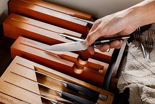 Miniatura 5 de linoroso Cuchillo de pelar para frutas, cuchillo de cocina pequeño ultra afilado, cuchillo de pelar de acero inoxidable alemán de alto carbono