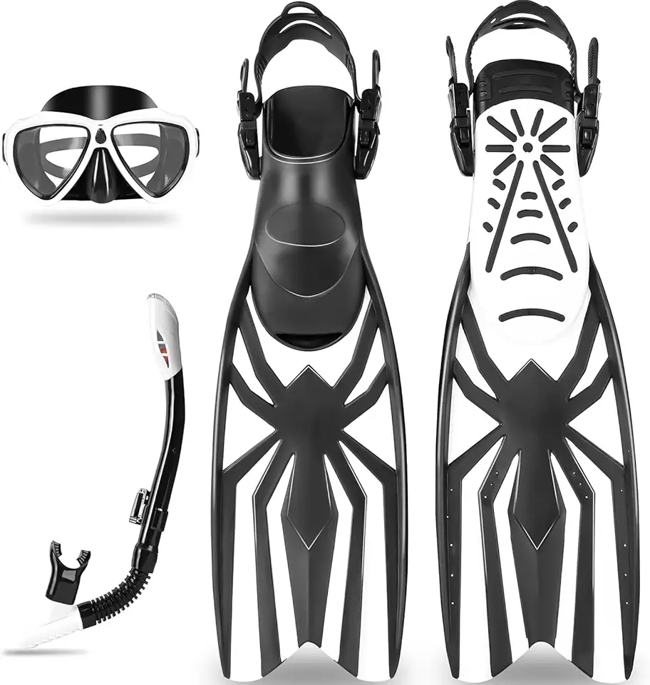 Nadadeira Natação, Kit de Mergulho, Pe de Pato Natacao, O Conjunto Inclui Óculos de mergulho*1, Snorkel*1, Nadadeiras*2