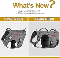 Vista 2 de OneTigris Arnés táctico para perro grande con hebilla de metal completo sin tirones con paneles de gancho y bucle, ajustable militar, fácil