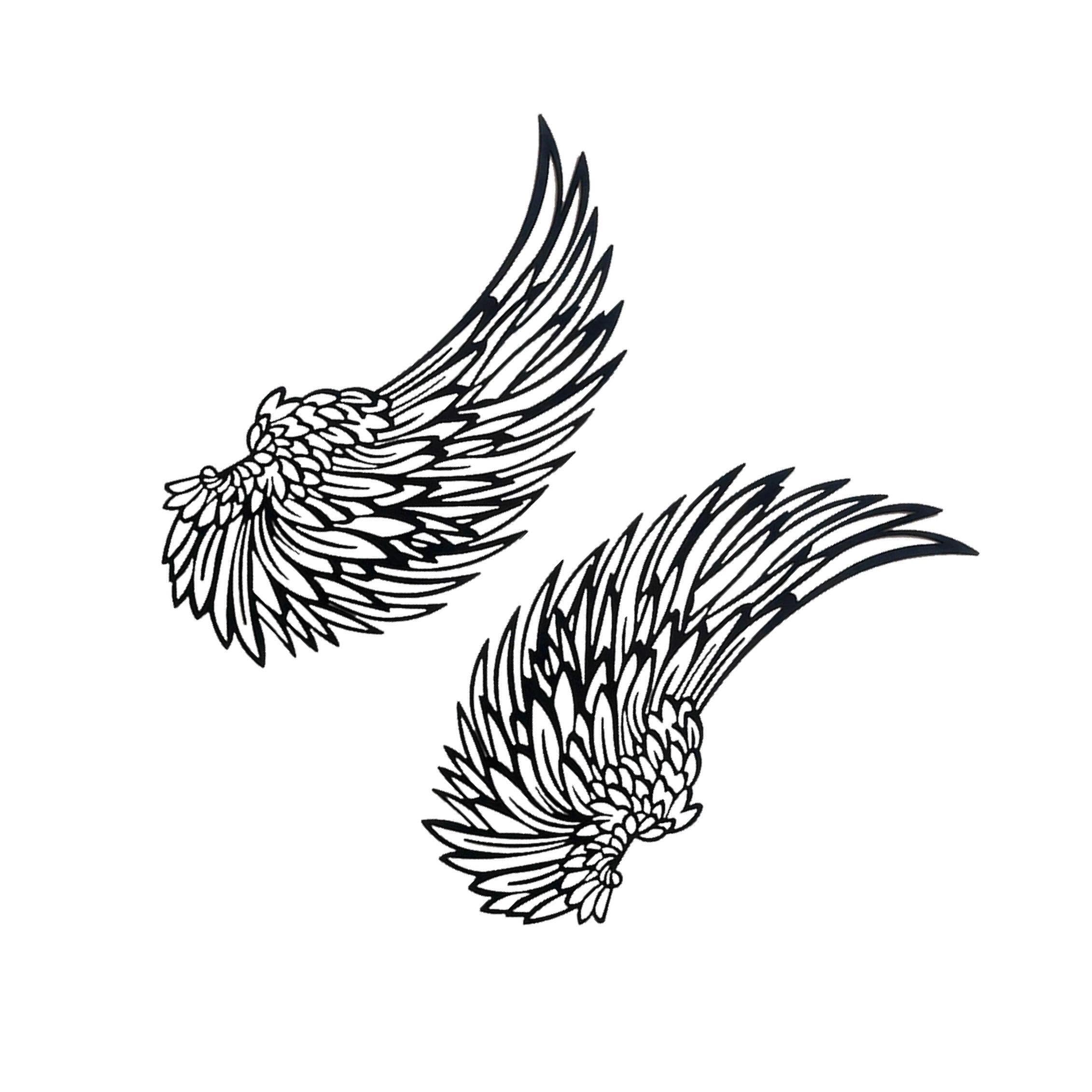 Zambuph Artistic Angel Wing Wall Hanging Sculpture Stunning Iron Finish