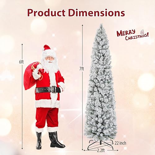 Miniatura 60 de Goplus Árbol de Navidad negro sin luz de 7.5 pies, árbol de Halloween artificial con 1258 puntas de rama, soporte de metal, árbol completo