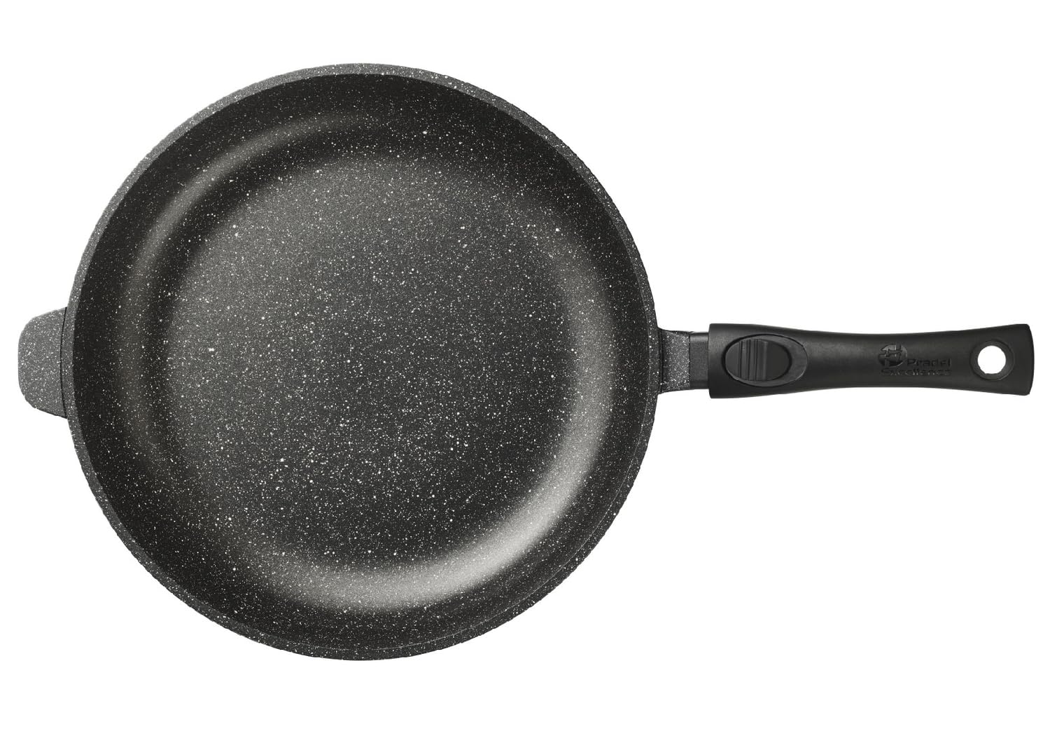 Pradel Excellence - PCUI001004 - Poêle en Fonte d'Aluminium Premium Ø32cm - Revêtement Anti-Adhésif Façon Pierre - Manche Amovible - Tout Feu, Induction, Four, Noir