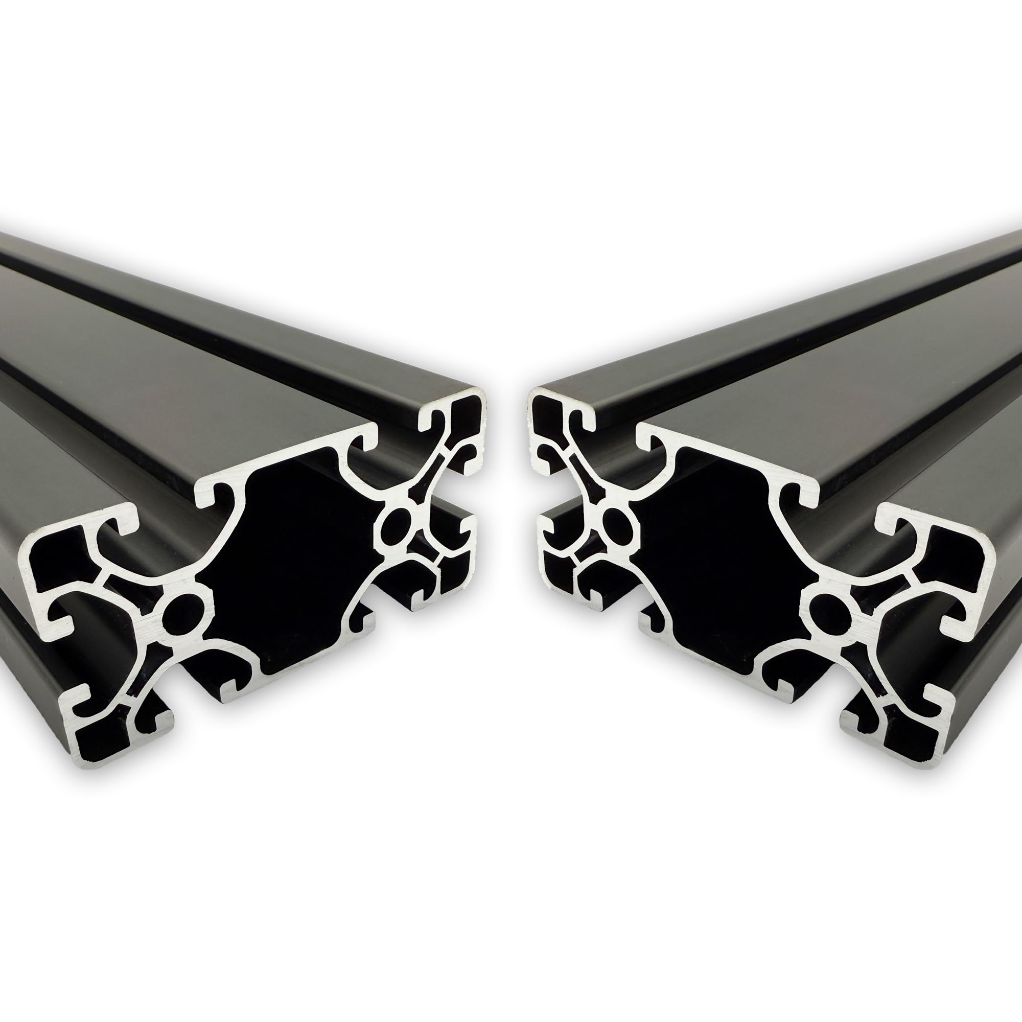 Aluprofil 40x80 mm | Nut 8 | Länge: 1200 mm = 120 cm | schwarz eloxiert | Aluminium Profil | Nutenprofil | Aluprofil | Alu Profil | Ultraleicht | Montagesystem