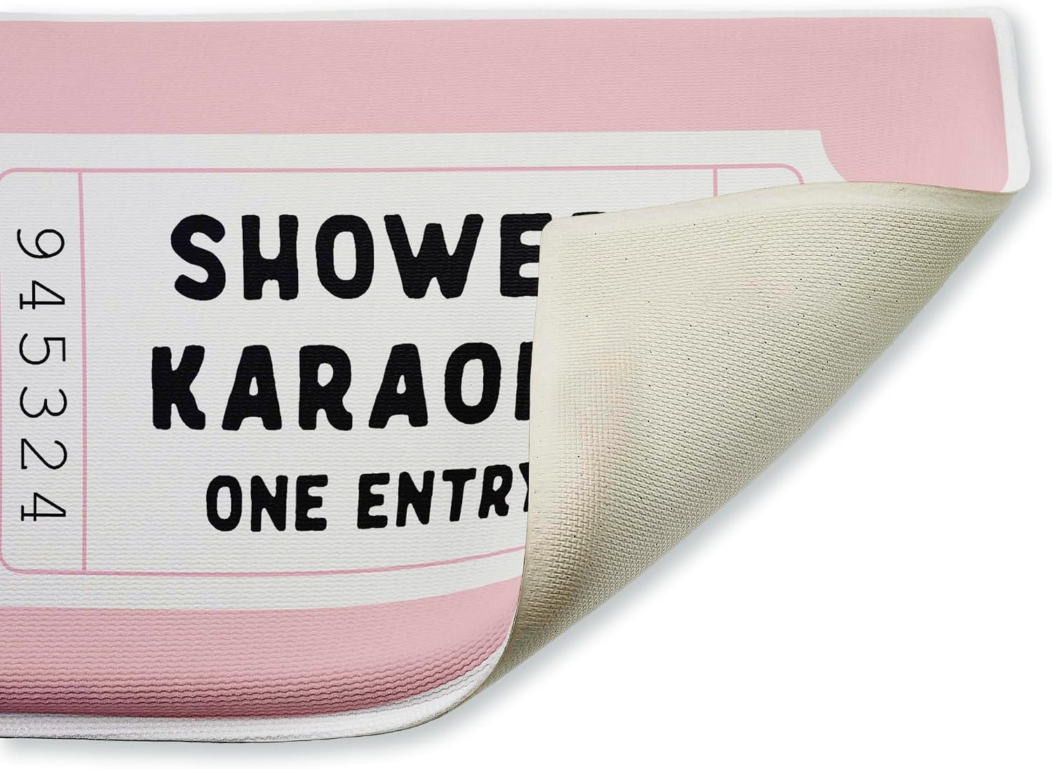 Stupell Industries Shower Karaoke Pink Plush Bathroom Mat & Bath Rug, Soft Quick-Dry Non-Slip Bathroom Rug with Recycled Foam Cushion, Modern Typography Phrase Design by Lettered and Lined, 18"x30"