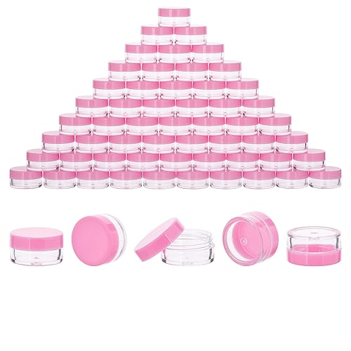 60 recipientes de plástico para cosméticos de 0.11 onzas con tapas para loción, cremas, tónicos, bálsamos labiales, muestras de maquillaje, frascos