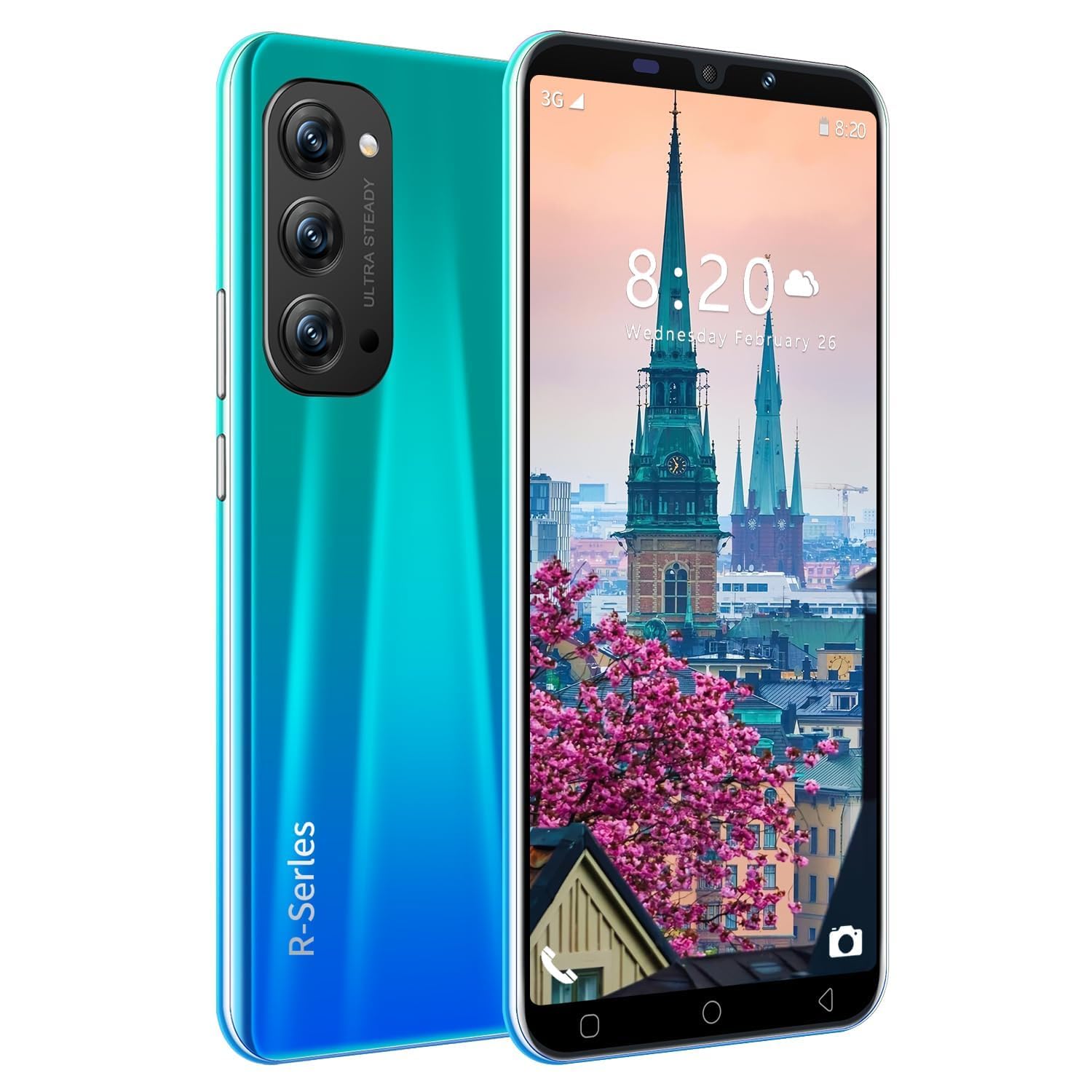 5.0 Pulgadas Teléfono Inteligente Barato, 16GB ROM (Expansible hasta 128GB), Android 9.0, Teléfono Dual SIM 3G, Compatible con Reconocimiento Facial (Blue)
