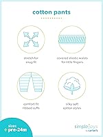 Vista 8 de Simple Joys by Carter's - Pantalones de forro polar para bebé, paquete de 4 Mini rayas negras/gris/gris claro/rayas blancas