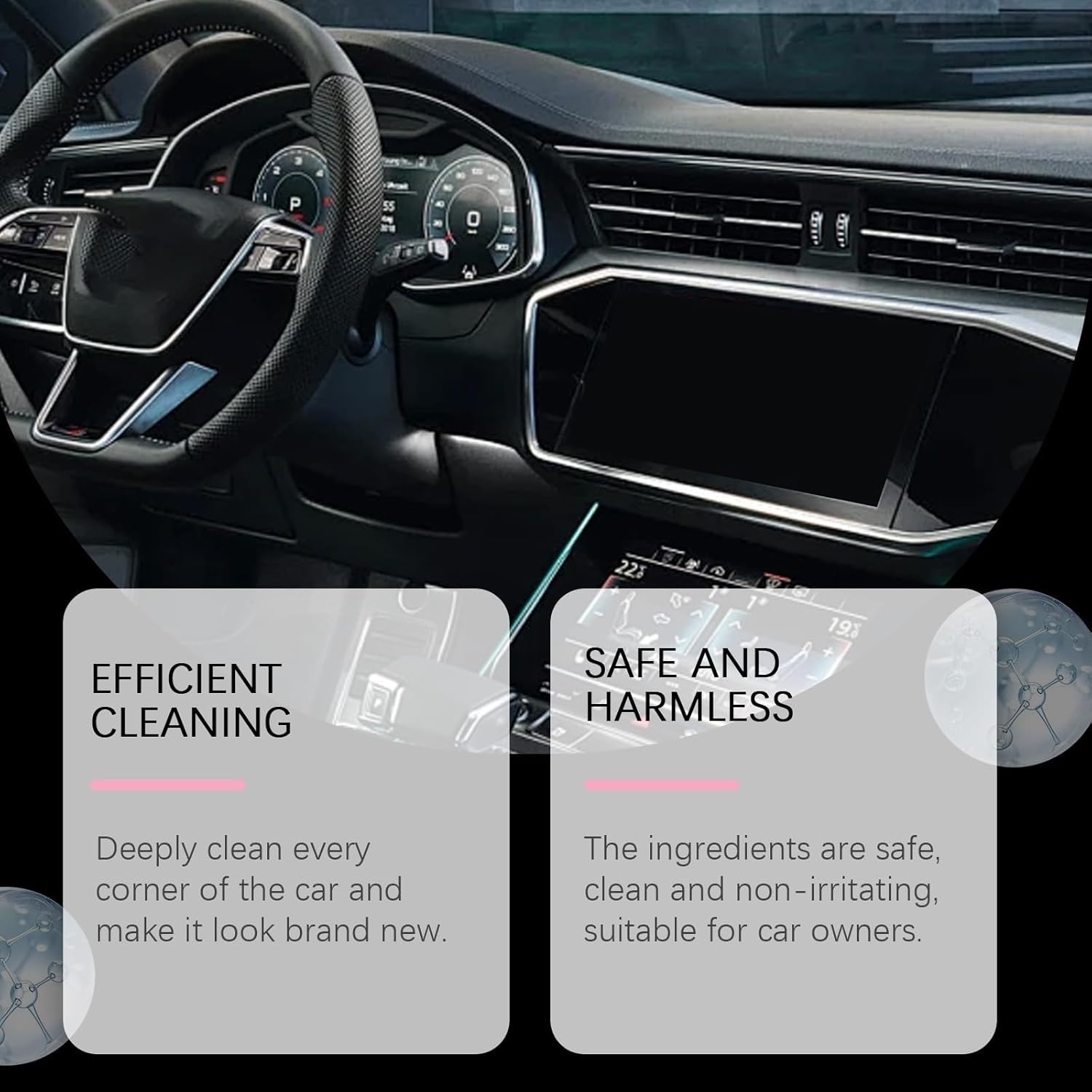 Car Interior Cleaner, Easy Application, Fiber-Penetrating, Gentle for Car Interiors(3PCS)
