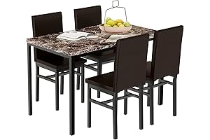DKLGG 4-Person Table and Chair Set: Modern Comfort for Small Spaces