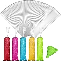 Vista 1 de Yexiya 400 bolsas de plástico para helados, bolsas de molde de helado desechables, bolsa de paletas con embudo de silicona para hacer dulces