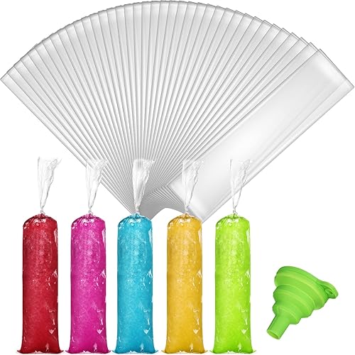 Yexiya 400 bolsas de plástico para helados, bolsas de molde de helado desechables, bolsa de paletas con embudo de silicona para hacer dulces de