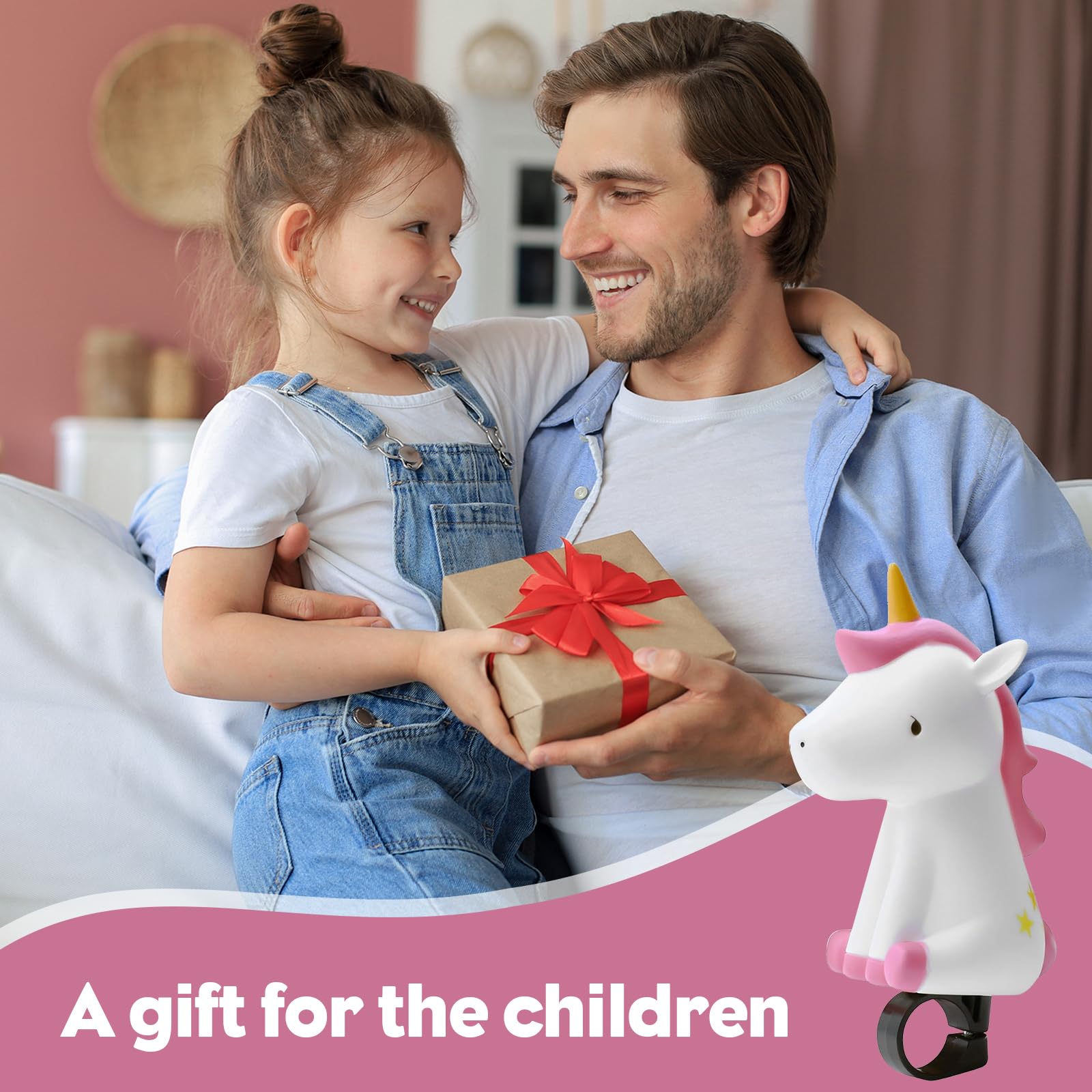 Timbre Bicicleta,Timbre Bicicletas Infantil Accesorios para Bicicleta Bocina Bicicleta Infantil Unicornio Campana Divertido Niños de Bicicletas y Scooters,para Niños y Niñas(A)