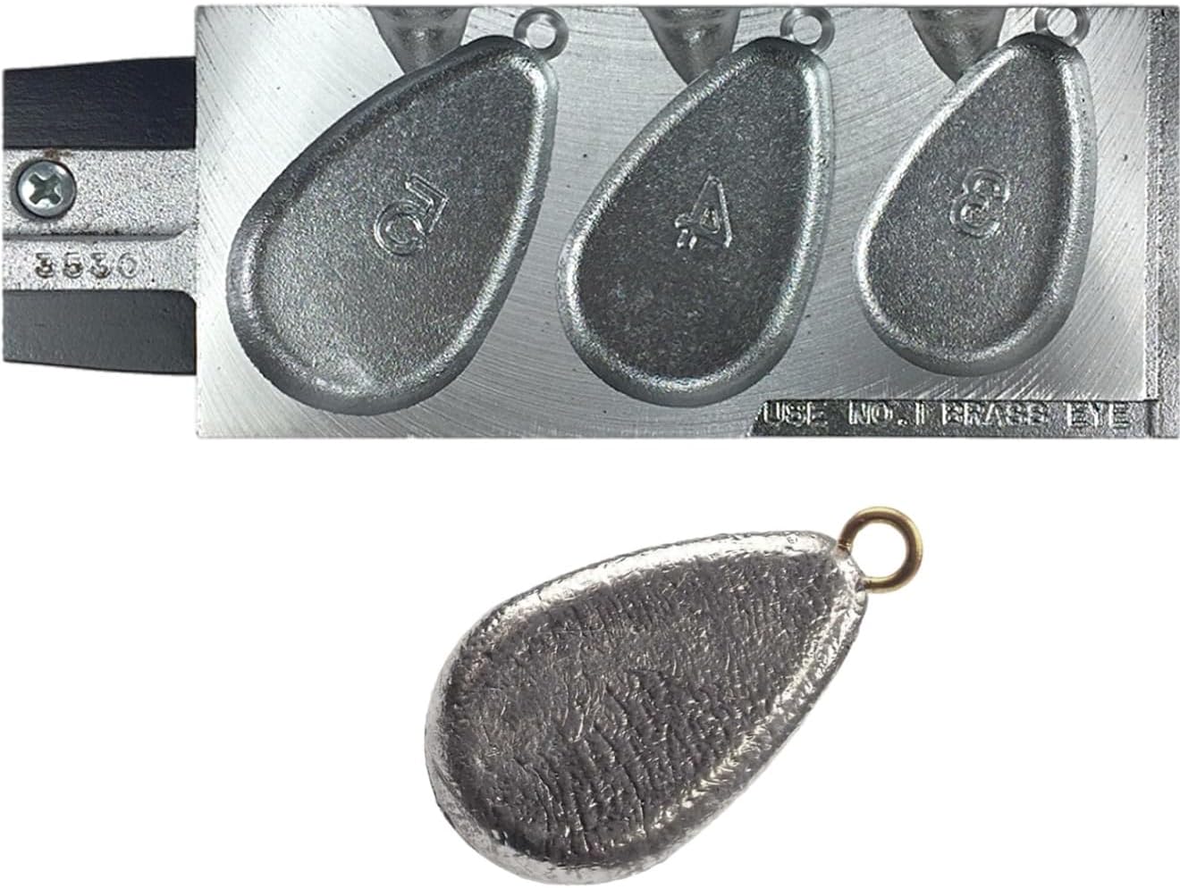 Do It Mold No Roll Sinker with Wire Eyes Size 3, 4 and 5 oz. Do it Mold 3530 Cavities 3 Total