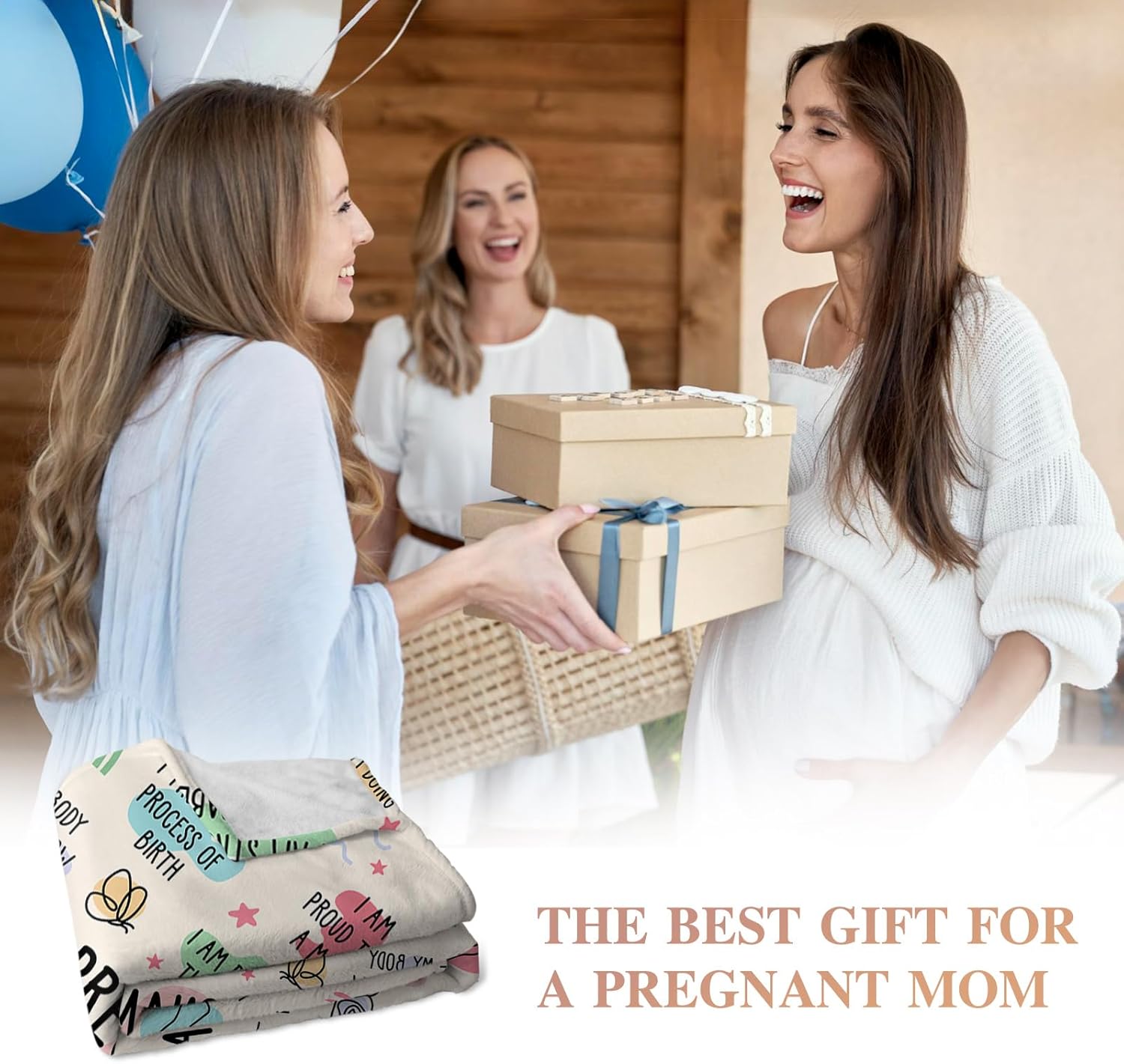 New Mom Gifts for Women, Pregnancy Gift for Wife Daughter, Mom Blanket with Pregnancy Daily Affirmations, Mommy to be, First Time Moms Gift, Best Gifts for Pregnant Friend, Throws Blankets 50" x 60"