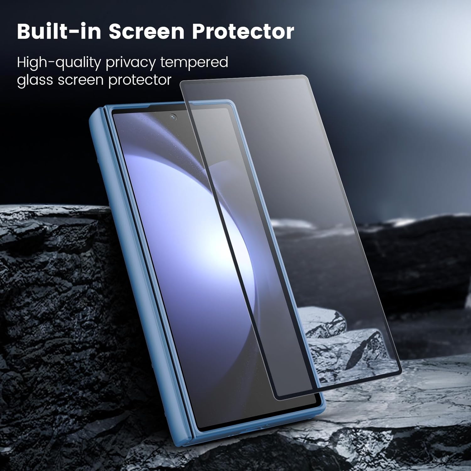 Nillkin case showing built-in screen protector and hinge protection