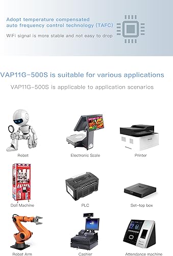 Miniatura 8 de Versión mejorada: Vonets VAP11G-500S Puente WiFi industrial de alta potencia de 2.4 GHz/router inalámbrico/Ethernet WiFi a Ethernet adaptador para