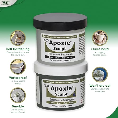 Miniatura 7 de Apoxie Arcilla para esculpir 1 libra color blanco Natural - Arcilla epoxica color gris claro