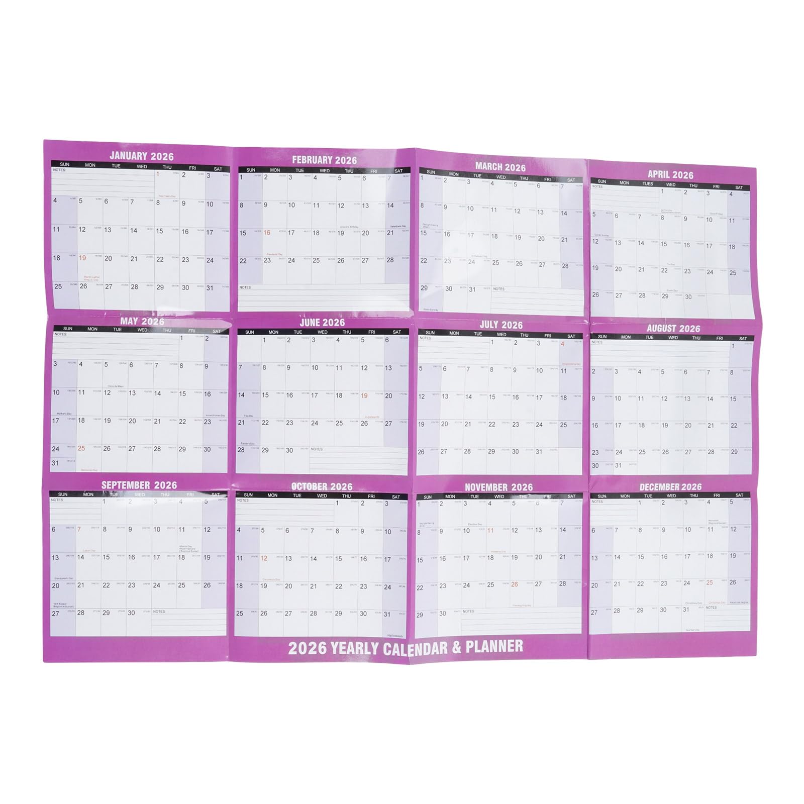 Xinsheinelry 2025 Yearly Calendar Wall Planner From Jan to Dec Family Home Planner Calender 2025 Erasable Full Year to View Wall
