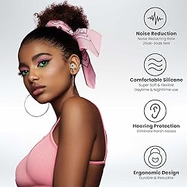 JUSTRVN Ear Plugs for Sleeping, 2 Pairs of Reusable Earplugs for Noise Reduction 25dB-30dB with 8 Ear Tips, Soft Hearing Protection Ear Plugs for Concert,Noise Sensitivity, Study & Work