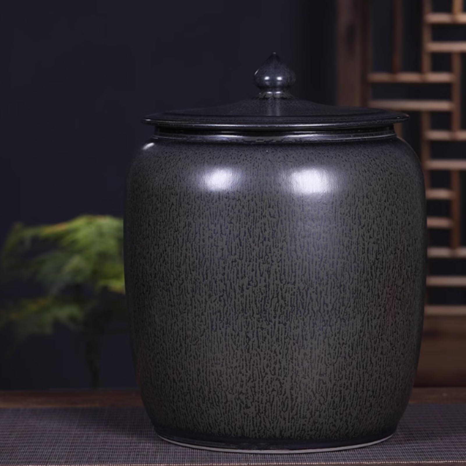Ceramiczny pojemnik na ryż, pojemnik do przechowywania żywności i ceramiczny garnek na ryż z pokrywką, szczelny pojemnik kuchenny z pokrywką z dozownikiem płatków, ceramiczny pojemnik