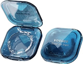 LOVEWEE Retainer Case Aligner Case, Solid Orthodontic Retainer Case with Slim, Dental Mouth Guard Container for Household, Travel and Office, Blue