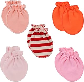 JUPSK Baby,Clothing,Baby Boys 0-24m,Accessories,Gloves & Mittens Baby Anti Scratch Mittens Cotton Solid Color Gloves with Wrist Cuffs for Newborn Baby Boys Girls 0-5 Months 5 Pairs