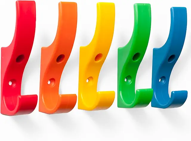 Blue Toughook Mini Unbreakable Hooks 5-Pack - Heavy Duty Plastic Wall Hooks