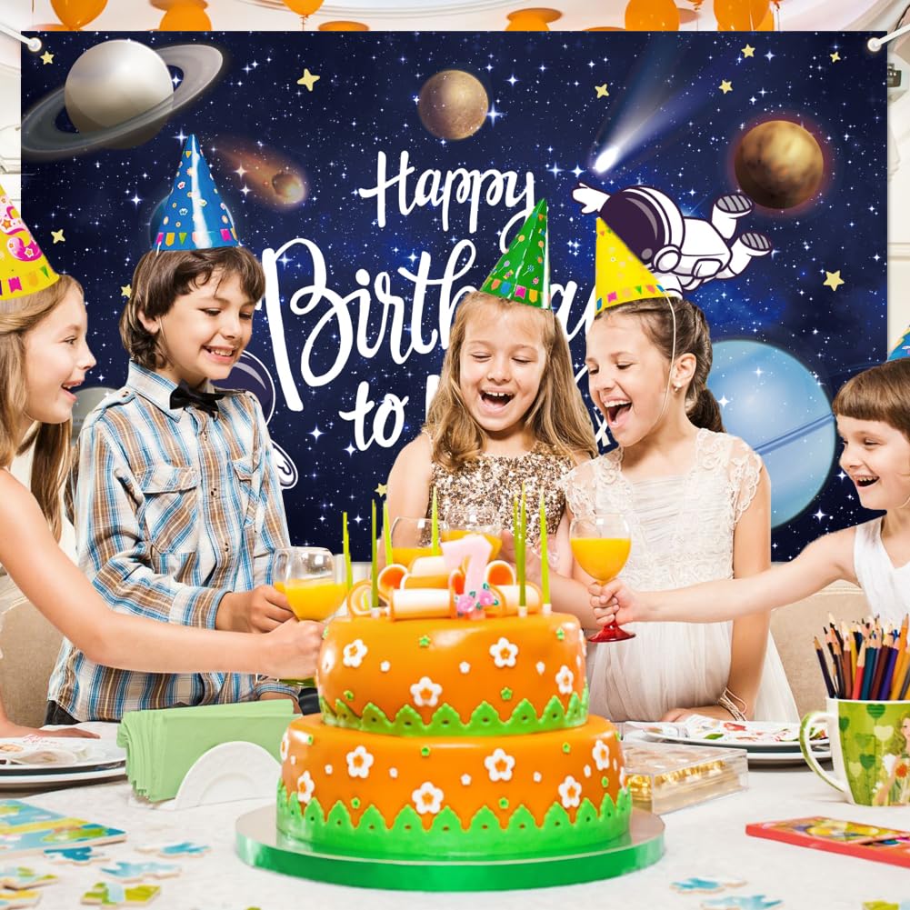 Runder Fotohintergrund 2m Ø – Weltraum-Design Für Kindergeburtstag & Partys, Aus Polyester