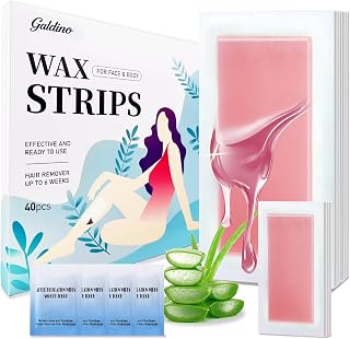Wax Strips, 40 Pcs Wax Strips For Face & Body, Waxing Strips For Hair Removal At Home For Facial, Arms, Legs, Underarms, Bikini, Back, Women And Men (20*Big, 20*Small，4*Oil Wipes)