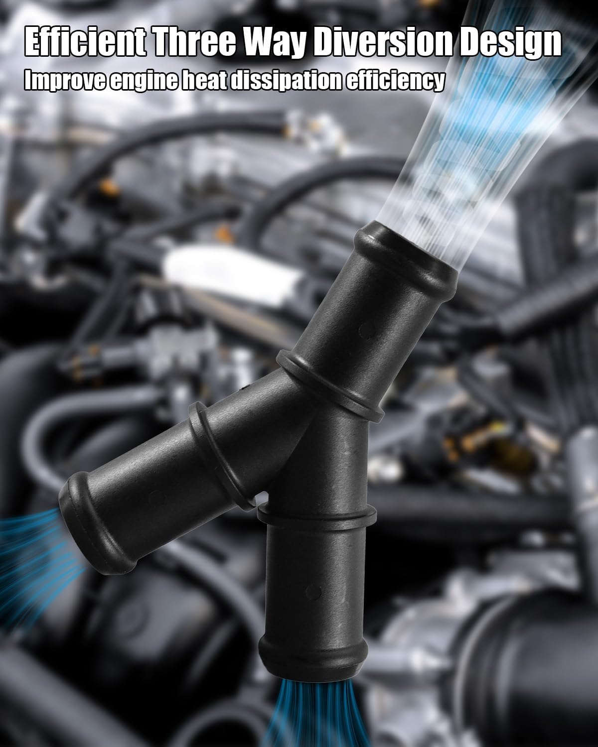 3 Way Radiator Hose Connector Fit for Mercedes Benz BMW Toyota Honda Jeep Ram Audi Volkswagen Chevrolet Volvo Buick Ford, 3/4"-3/4"-3/4" Heater Y-Joint Diverter, Water Pipe Splitter
