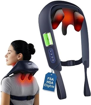 Beleduc Neck and Shoulder Massager with Soothing Heat,FSA Eligible
