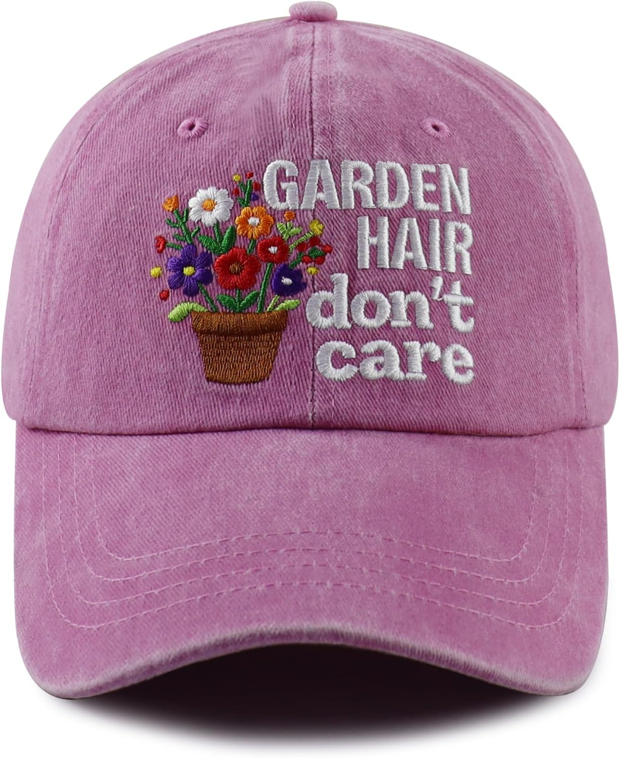 Garden Hair Don't Care Hat for Women, Adjustable Cotton Gardener Gifts Baseball Cap