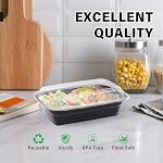 Paquet de 50 32 oz Conteneurs de préparation de repas avec lids, étanches aux fuites & Contenants pour aliments sains, Micro-ondes, Congélateur, Lave-vaisselle Conteneurs pour aliments sûrs, pour emporter les aliments en plastique