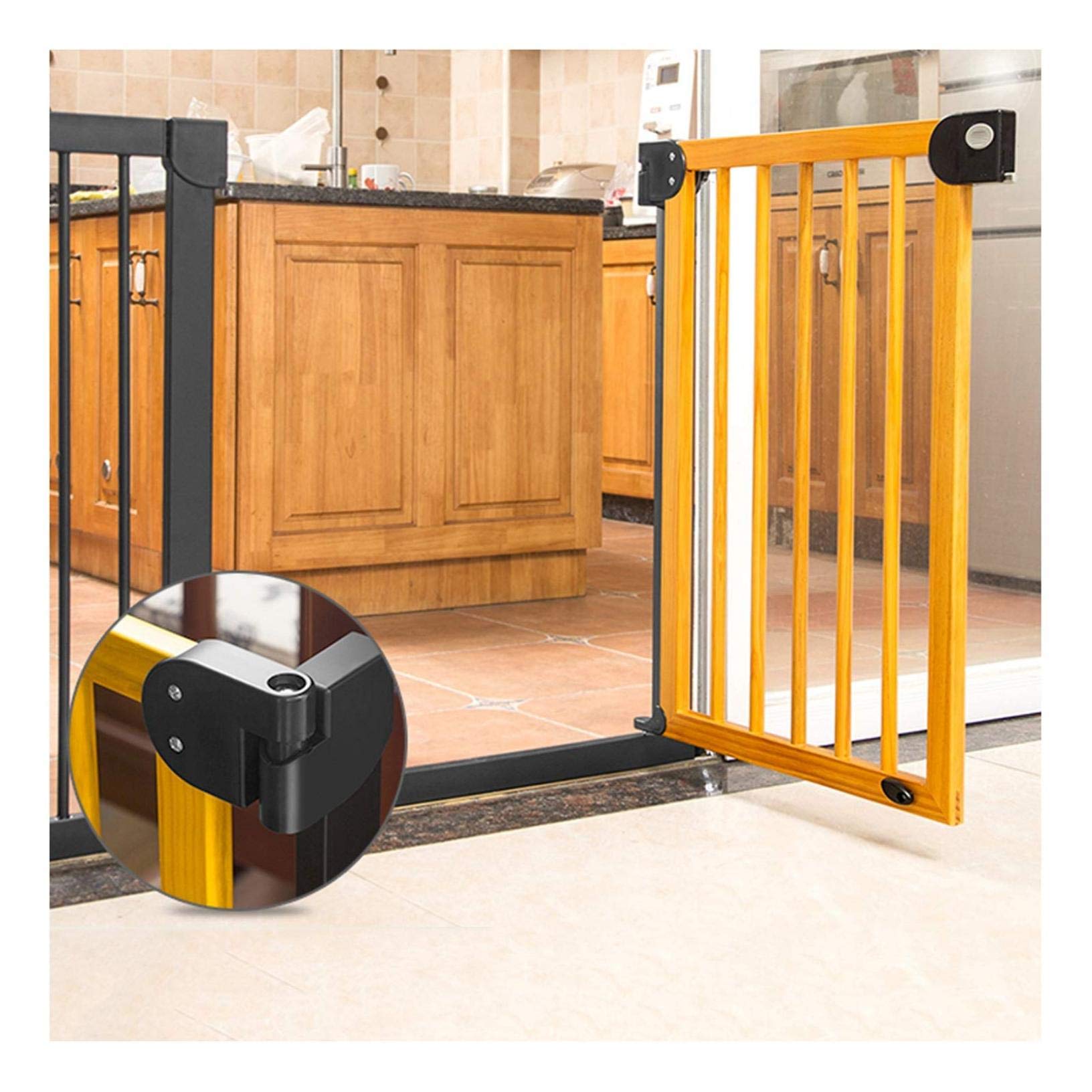 Cancello di Sicurezza Cancello per Bambini in Legno Montato a Pressione, Protezione della Parete Cancello per Cani per Animali Domestici per Interni Rete Portatile Distanza Trasparente per P