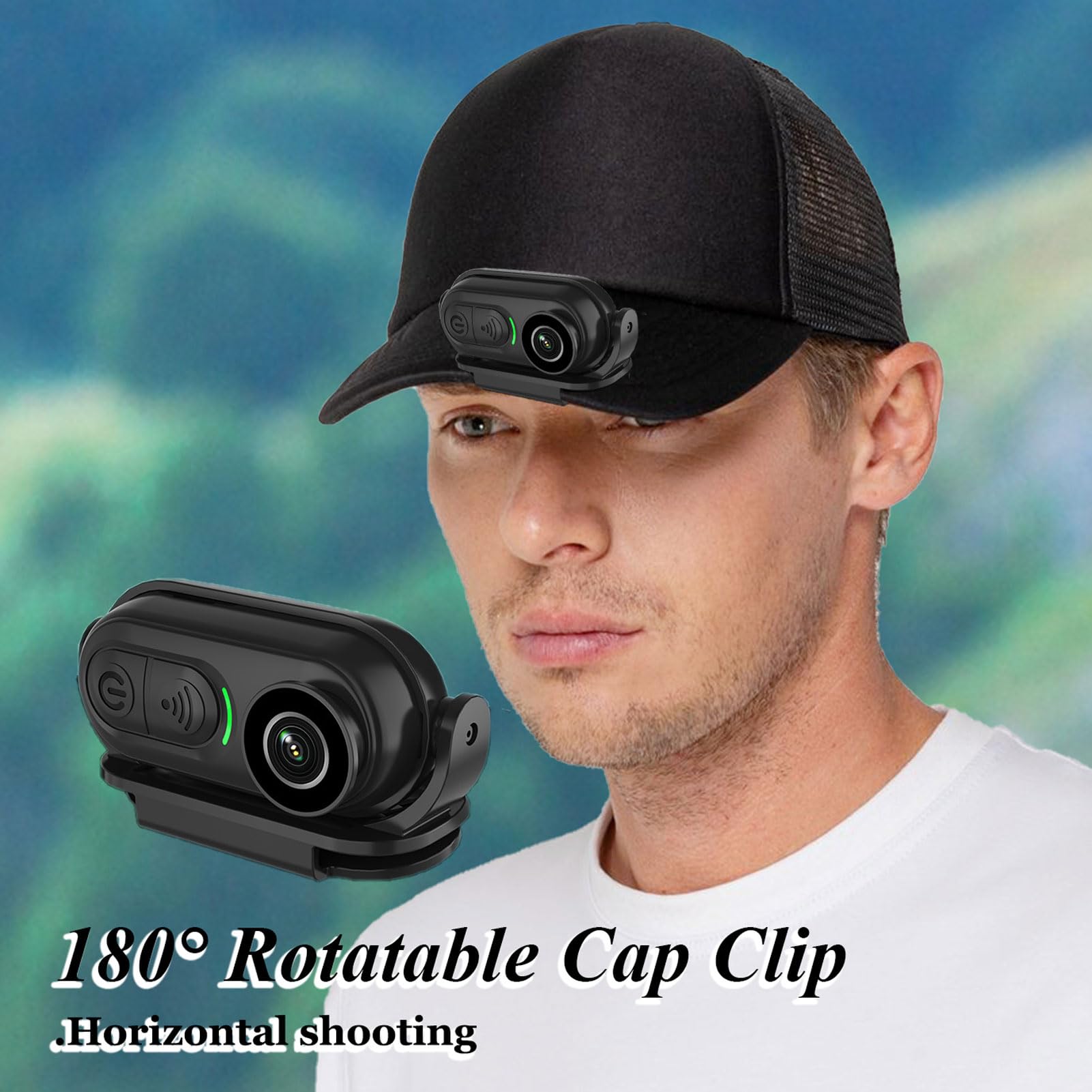 Akozon Videocamera Indossabile con Videocamera 4K FHD Grandangolare WiFi Sport POV Cam per Vlog Escursioni in Bicicletta