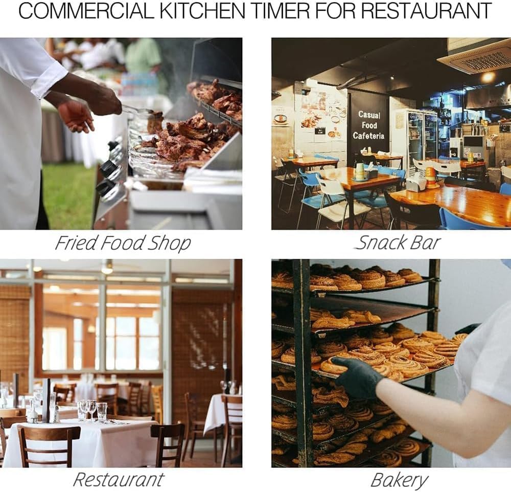 Temporizador Cocina Comercial 8 Canales, Temporizadores Cocina Profesionales, Volumen Ajustable/Tiempo Máximo Se Puede Configurar En 99h99min/temporización Independiente/Memoria Permanente