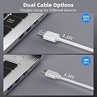 Vista 6 de Powered USB Hub 10Gbps, 10 Port USB 3.2 Gen 2 Hub with 7 USB 3.2 Data Ports, 3 Fast Charging Ports, 36W Power Adapter, Type A and Type C Cable