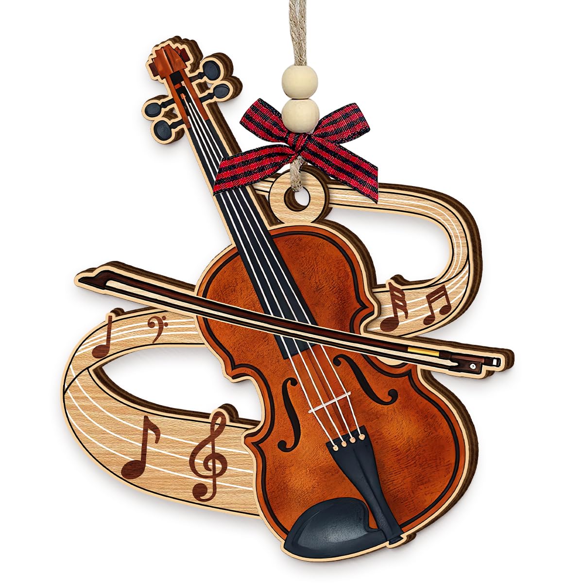 Violon en bois objet déco idéal pour étagère et salon chaleureux