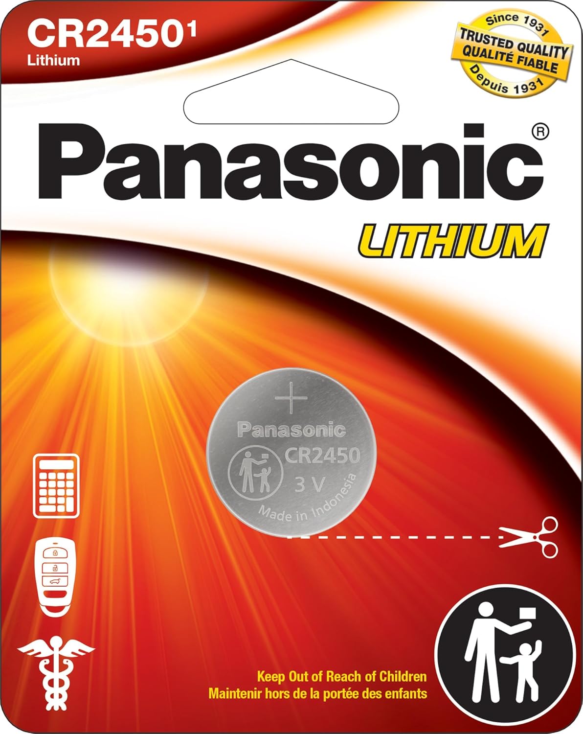 Panasonic CR2450 Baterias de bateria de lítio de longa duração de パナソニック  リチウムコイン電池 ＣＲ２４５０