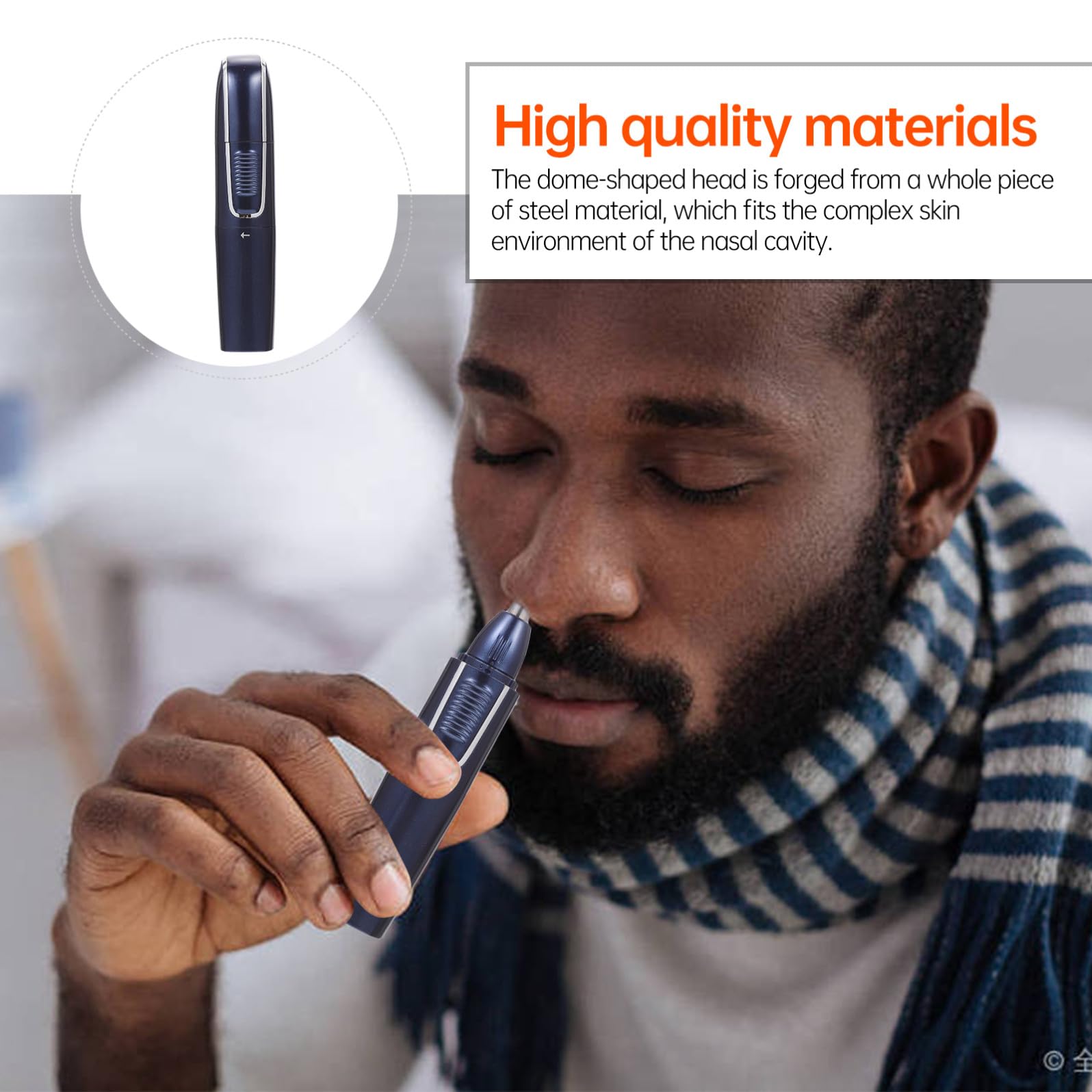 Recortador de Vello Nasal Recargable por USB Lavable para Hombres