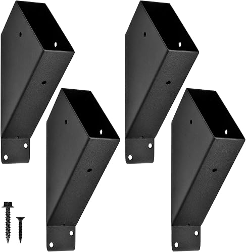 4 soportes para pérgola, soporte de ángulo de 45 grados, apto para postes de mad