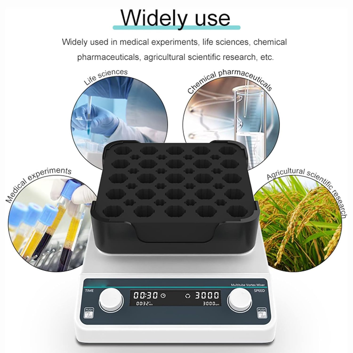 Agitador vórtice multimuestra, agitador vórtice de Laboratorio para análisis científicos y físicos, agitación, Mezcla y agitación, CA 100 V-220 V, Rango de Velocidad 1500-3000 RPM,VM602