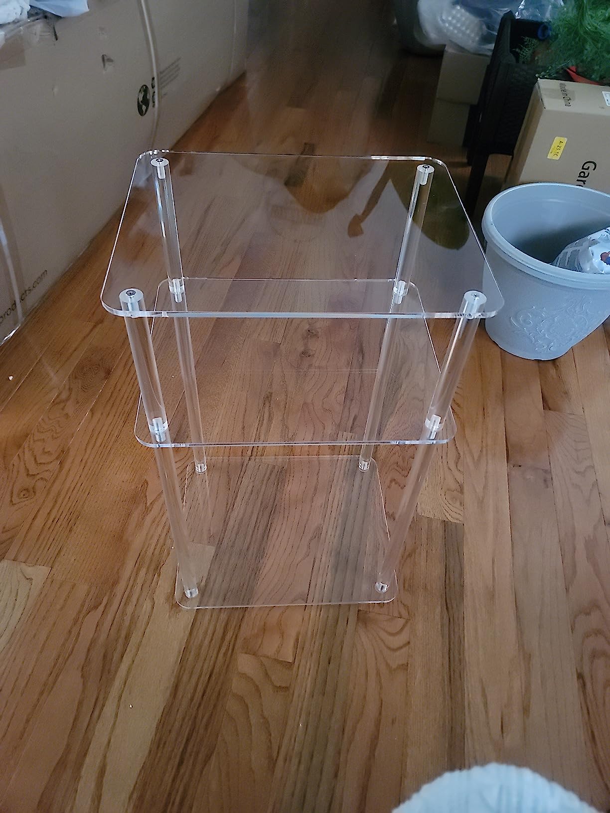 $15/mo - Finance HMYHUM Small Acrylic Side Tables for Small Spaces, 14 ...